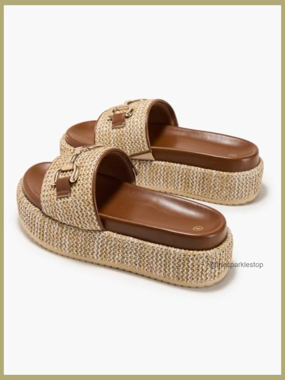 Woven Raffia Platform Espadrille Sandals Slip On Boho Slides - Picture 6 of 7